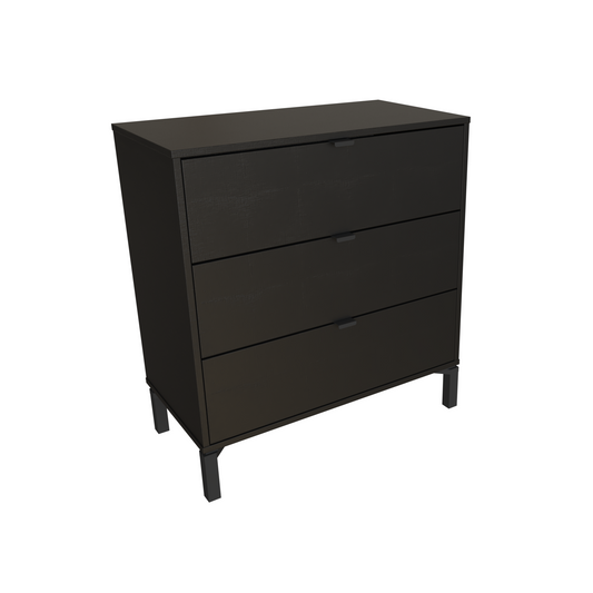 30" Black Three Drawer Dresser-1