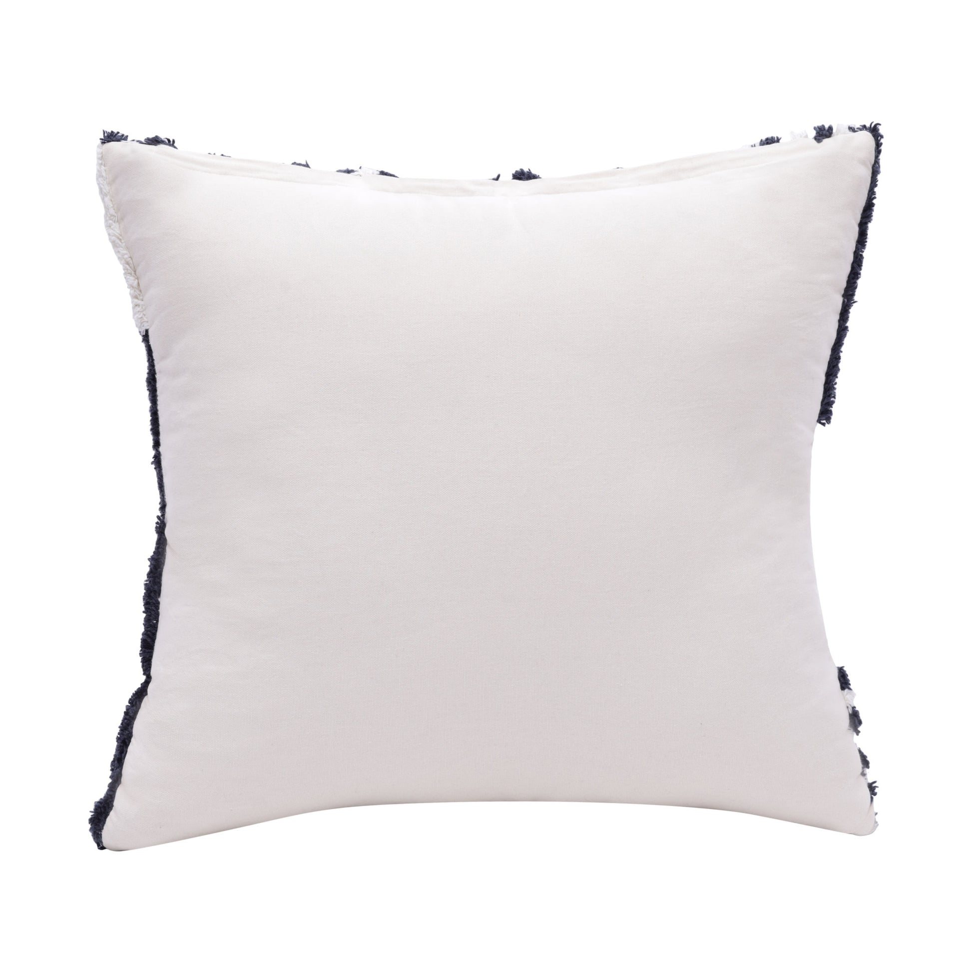 22" Navy and White Geometric Cotton Throw Pillow-2