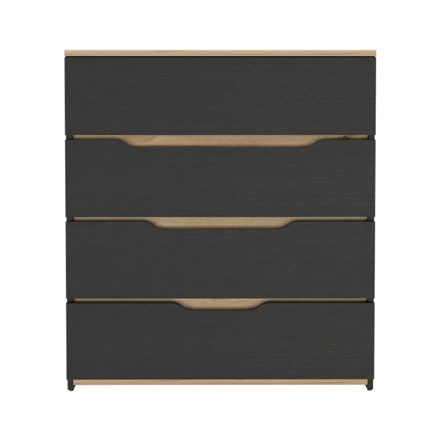 32" Natural And Black Four Drawer Dresser-1