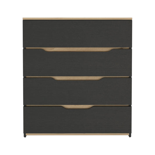 32" Natural And Black Four Drawer Dresser-1