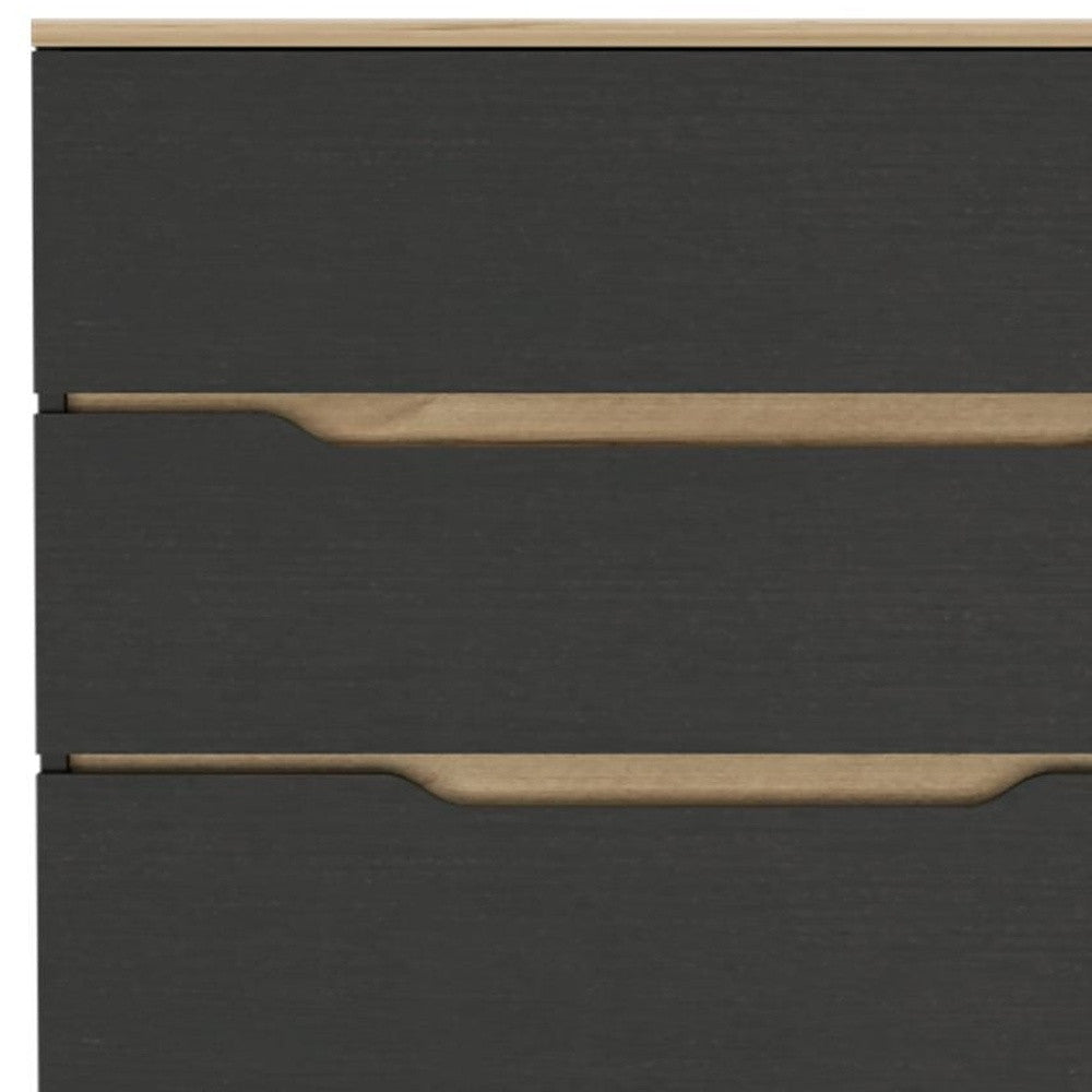 32" Natural And Black Four Drawer Dresser-3