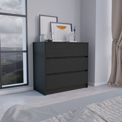 34" Black Three Drawer Dresser-5