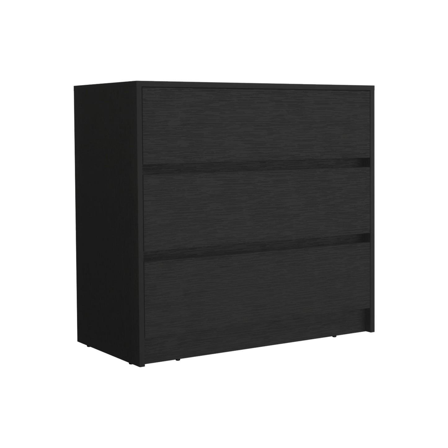 34" Black Three Drawer Dresser-1