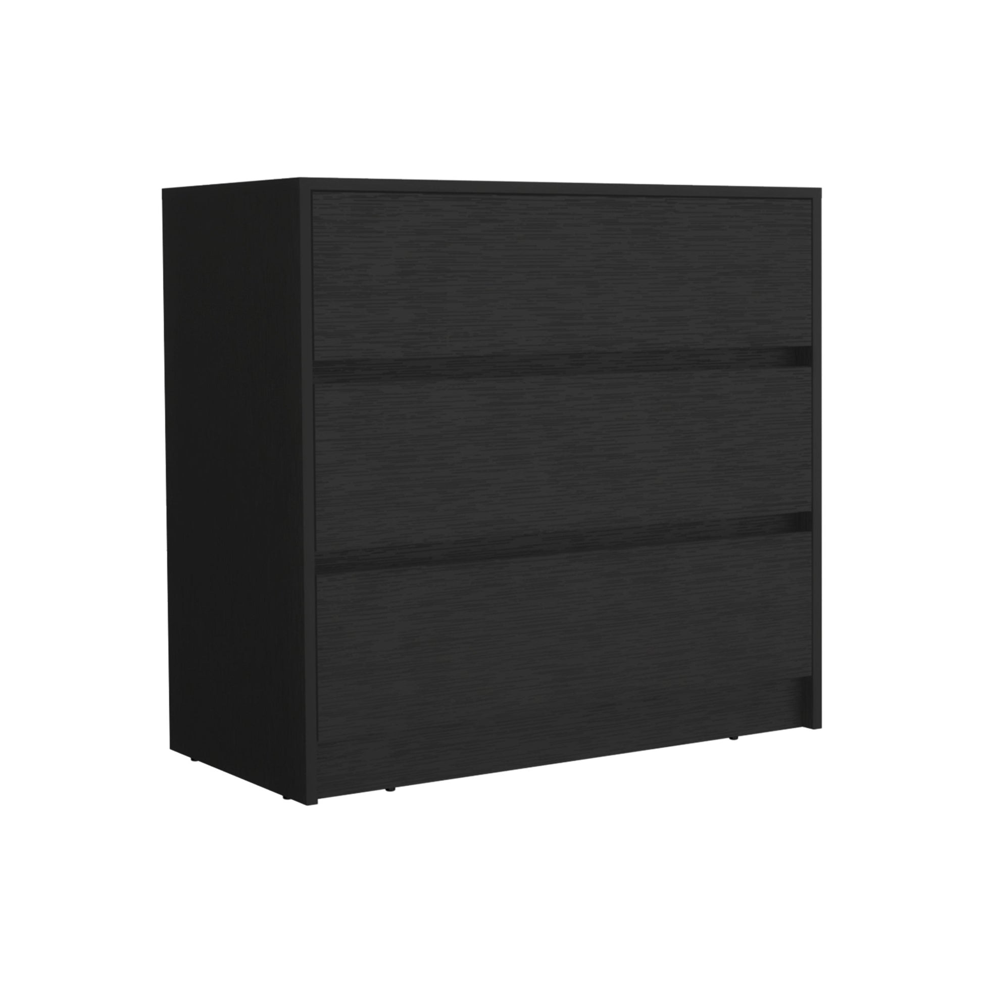 34" Black Three Drawer Dresser-1