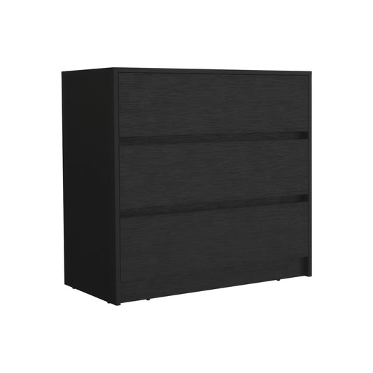 34" Black Three Drawer Dresser-1