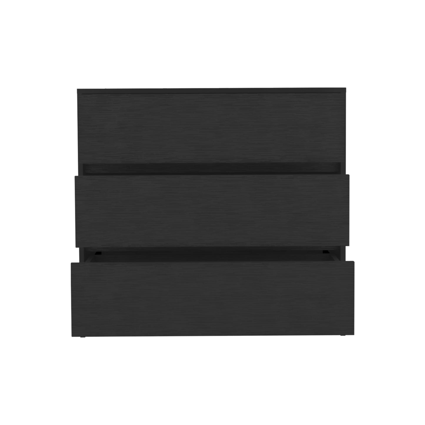 34" Black Three Drawer Dresser-2