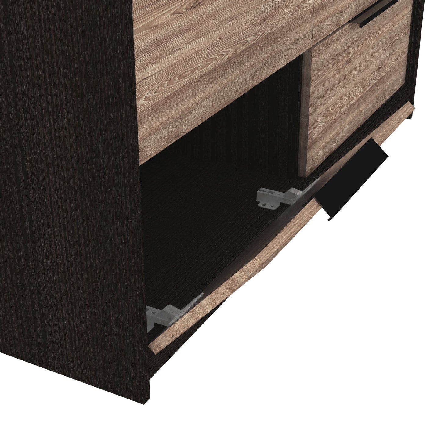 42" Brown and Black Six Drawer Double Dresser-3
