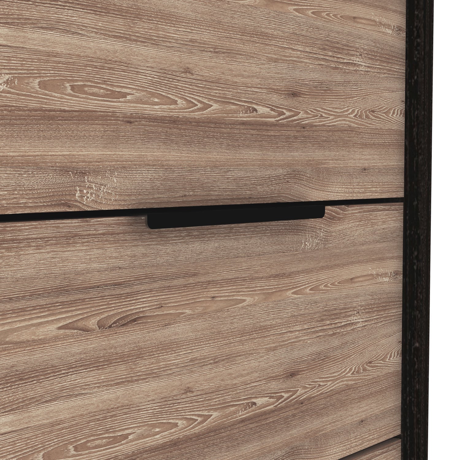 42" Brown and Black Six Drawer Double Dresser-4