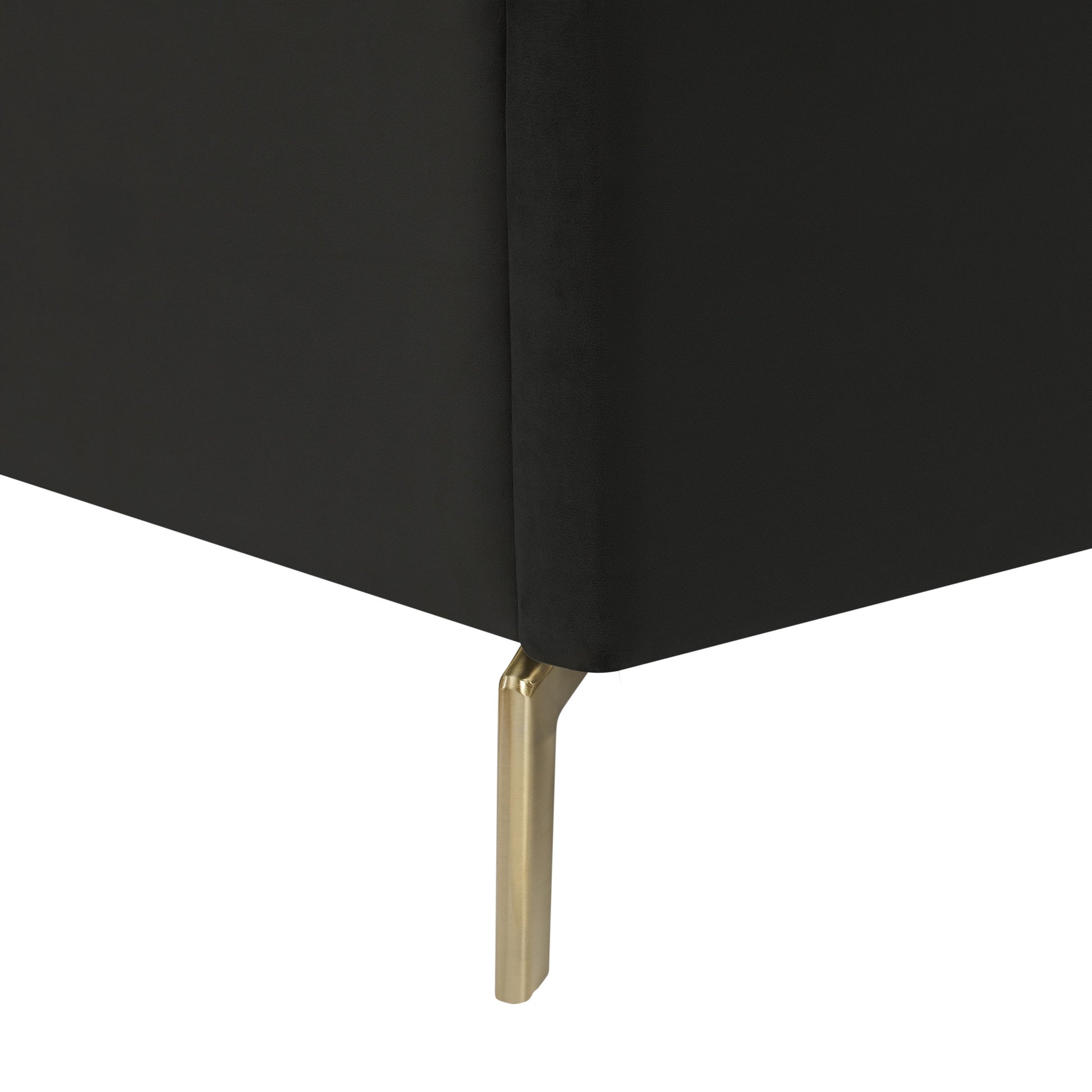 Black Velvet Upholstered Queen Bed Frame-4