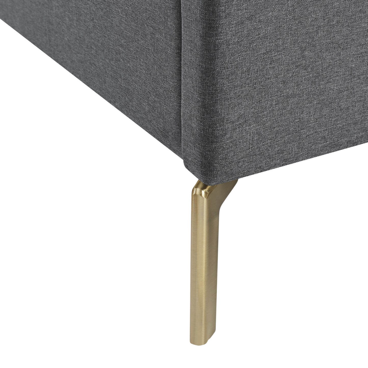 Gray Linen Upholstered King Bed Frame-4