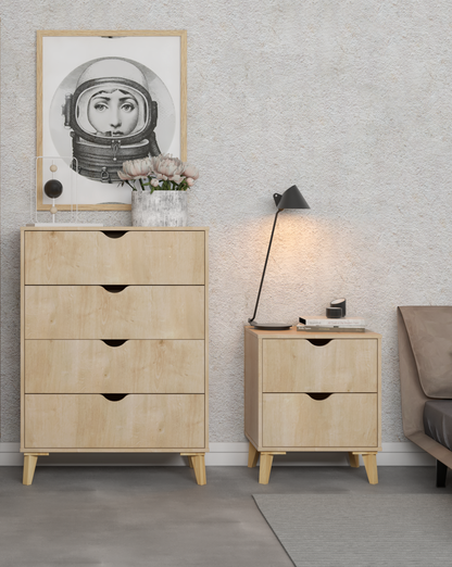 30" Natural Wood Four Drawer Dresser-8