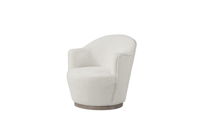 27" Off White Fabric Swivel Barrel Chair-1