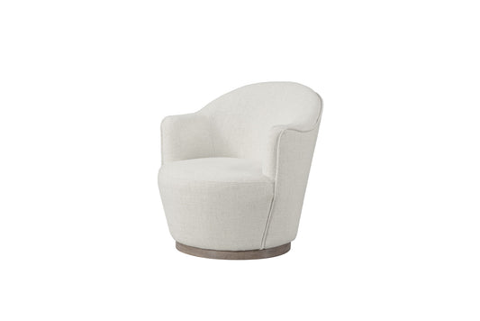 27" Off White Fabric Swivel Barrel Chair-1