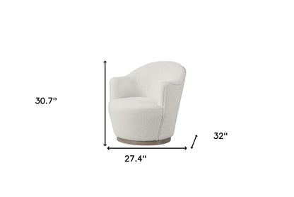 27" Off White Fabric Swivel Barrel Chair-5