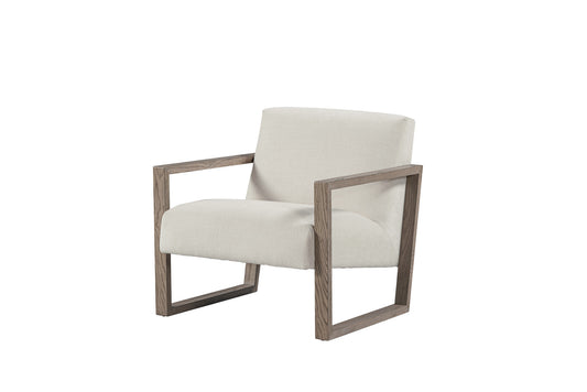 28" Off White and Ash Gray Fabric Lounge Chair-1