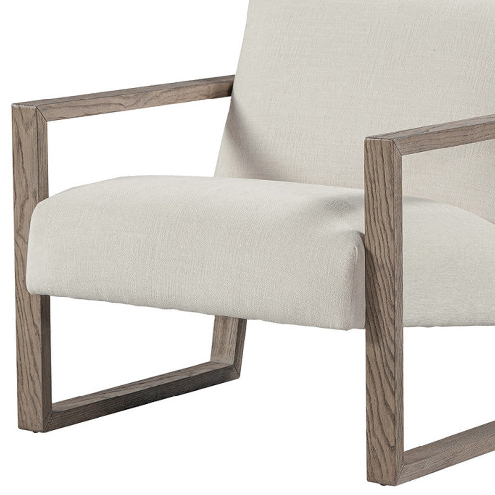 28" Off White and Ash Gray Fabric Lounge Chair-4