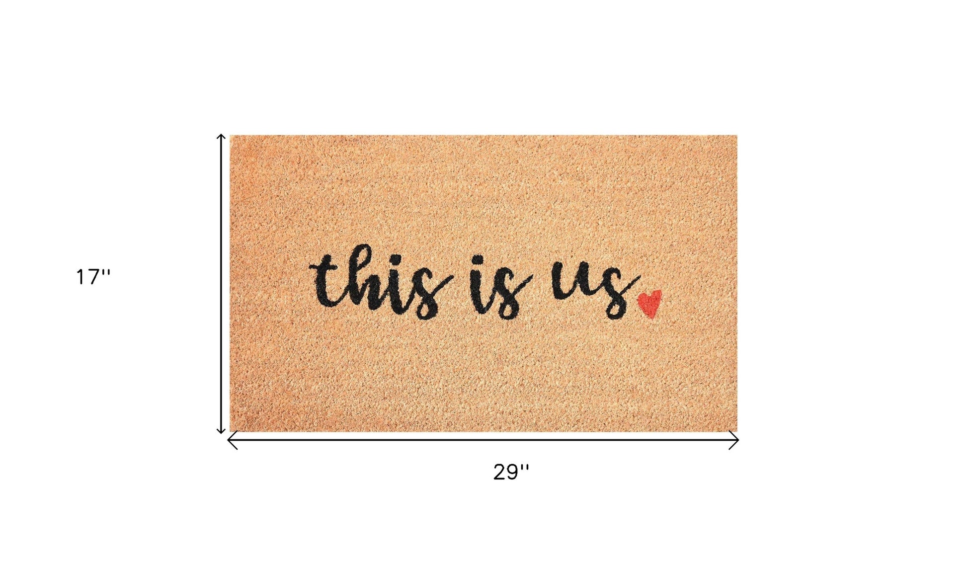17" X 29" Natural and Black Coir This is Us Outdoor Door Mat-2