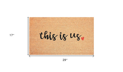 17" X 29" Natural and Black Coir This is Us Outdoor Door Mat-2