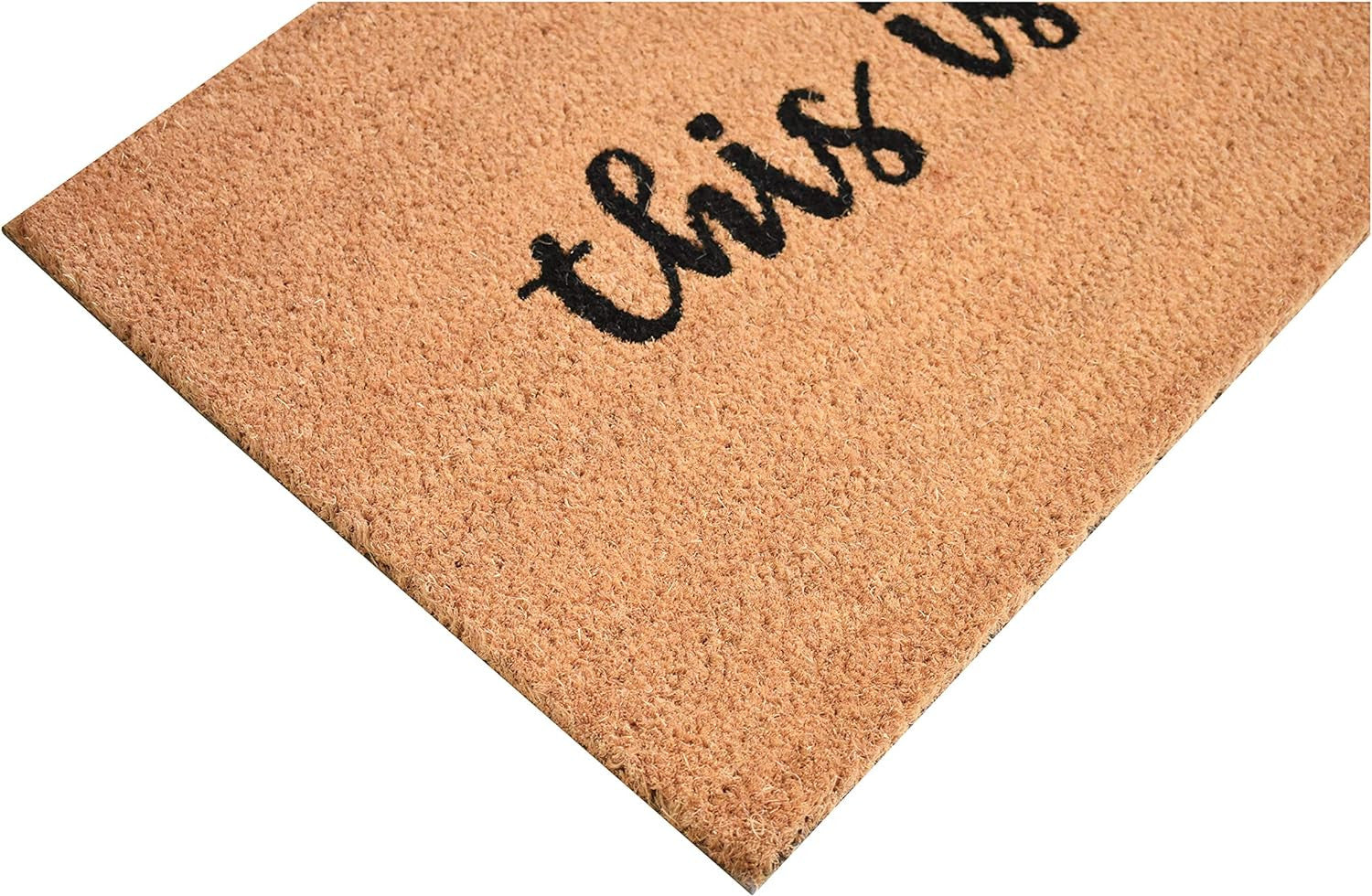 17" X 29" Natural and Black Coir This is Us Outdoor Door Mat-3