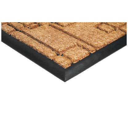 24" X 36" Natural and Black Coir Geometric Outdoor Door Mat-3