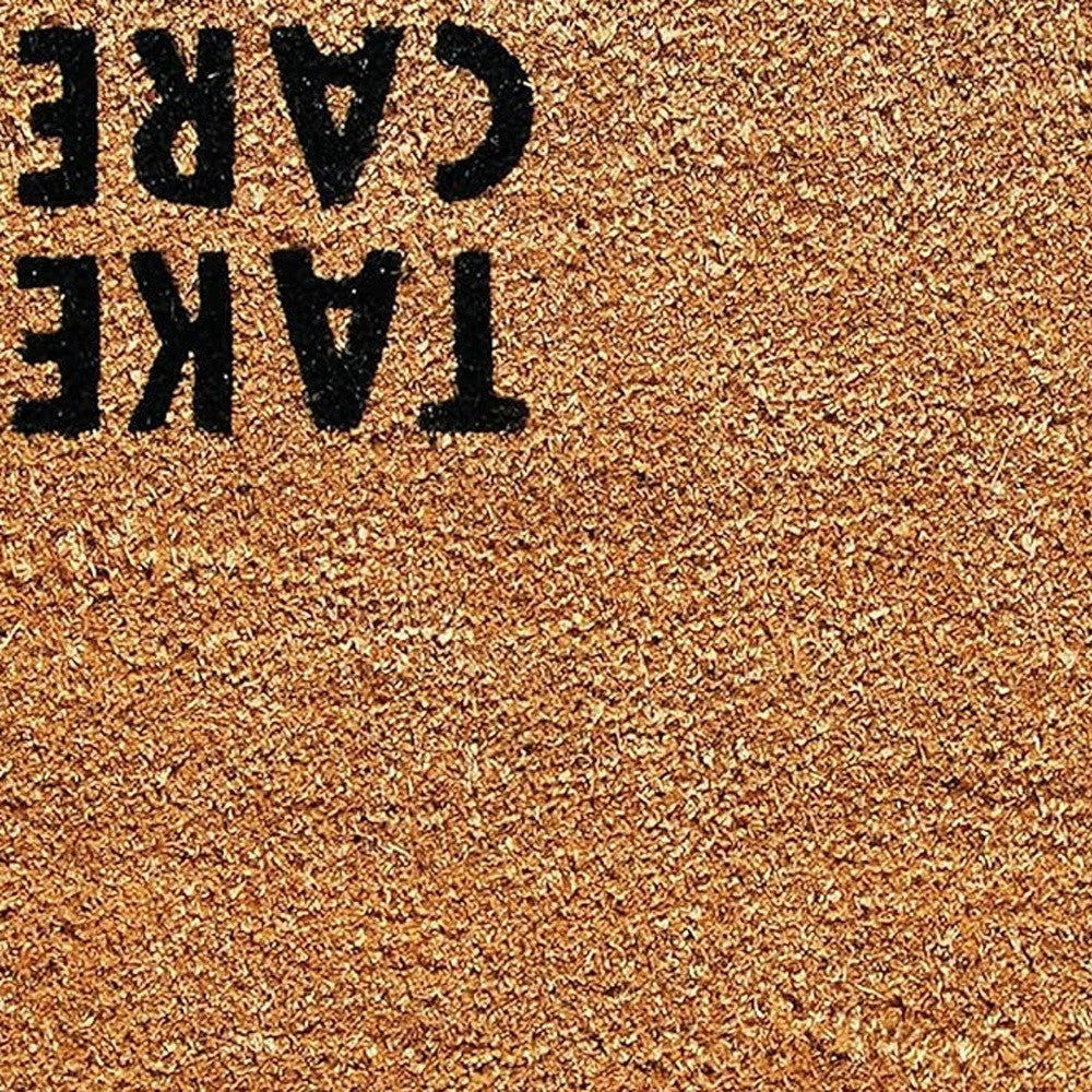 17" X 29" Natural and Black Coir Hey There Outdoor Door Mat-4