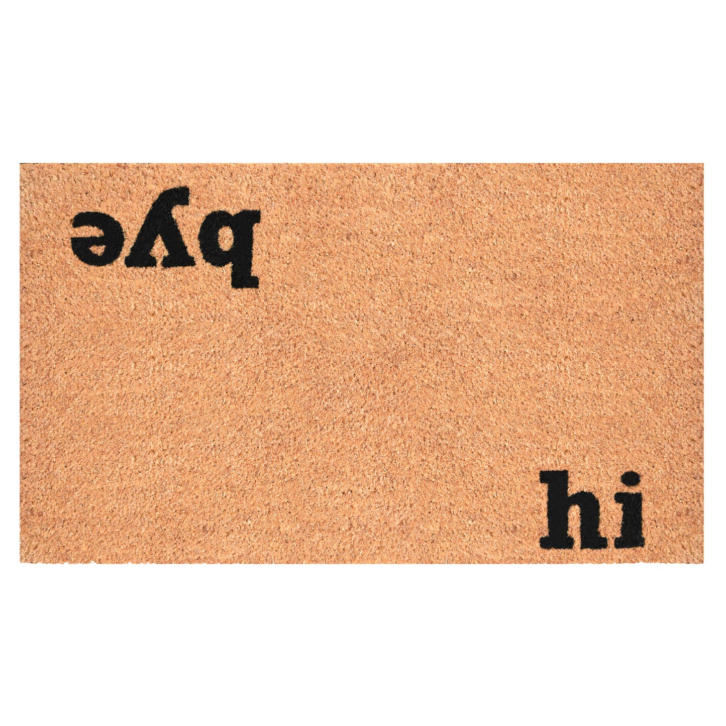 17" X 29" Natural and Black Coir Hi Bye Outdoor Door Mat-1