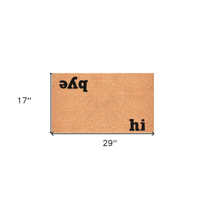 17" X 29" Natural and Black Coir Hi Bye Outdoor Door Mat-2