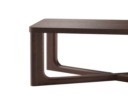 50" Walnut Solid Wood Cross Legs Coffee Table-2
