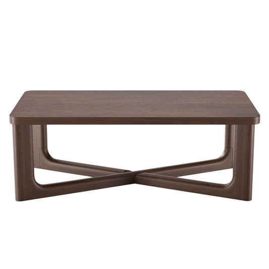 50" Walnut Solid Wood Cross Legs Coffee Table-1