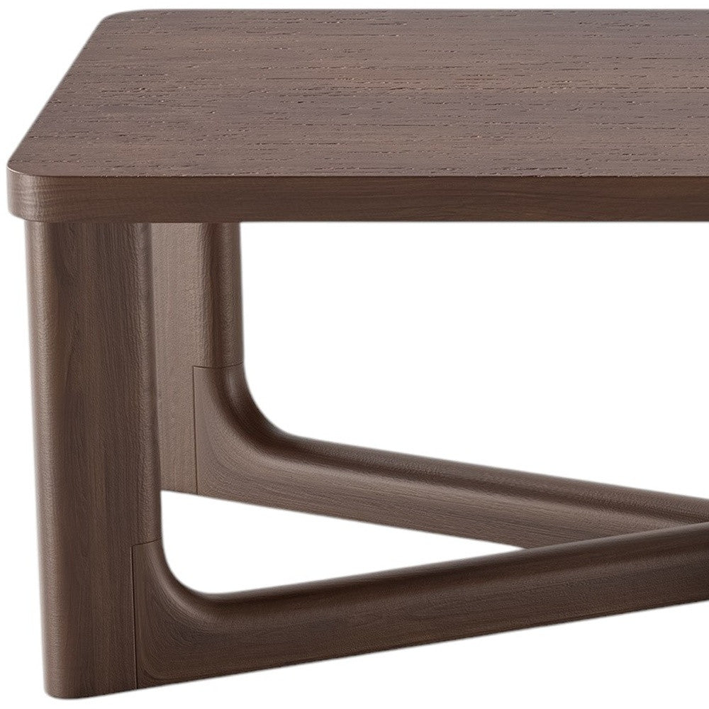 50" Walnut Solid Wood Cross Legs Coffee Table-4