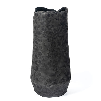 14" Gray Hammered Cylinder Aluminum Table Vase-1