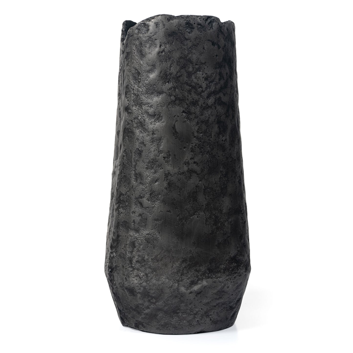 14" Gray Hammered Cylinder Aluminum Table Vase-2