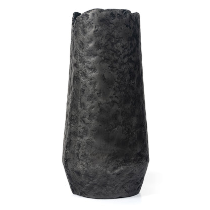 14" Gray Hammered Cylinder Aluminum Table Vase-2