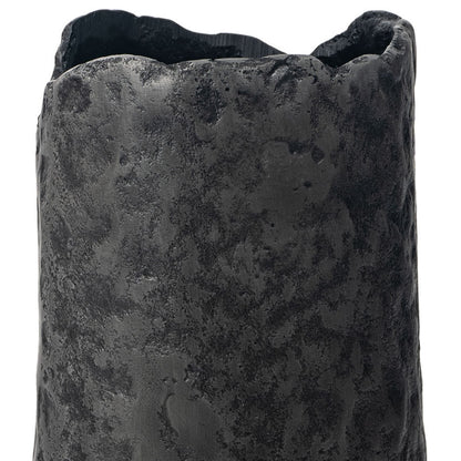 14" Gray Hammered Cylinder Aluminum Table Vase-3