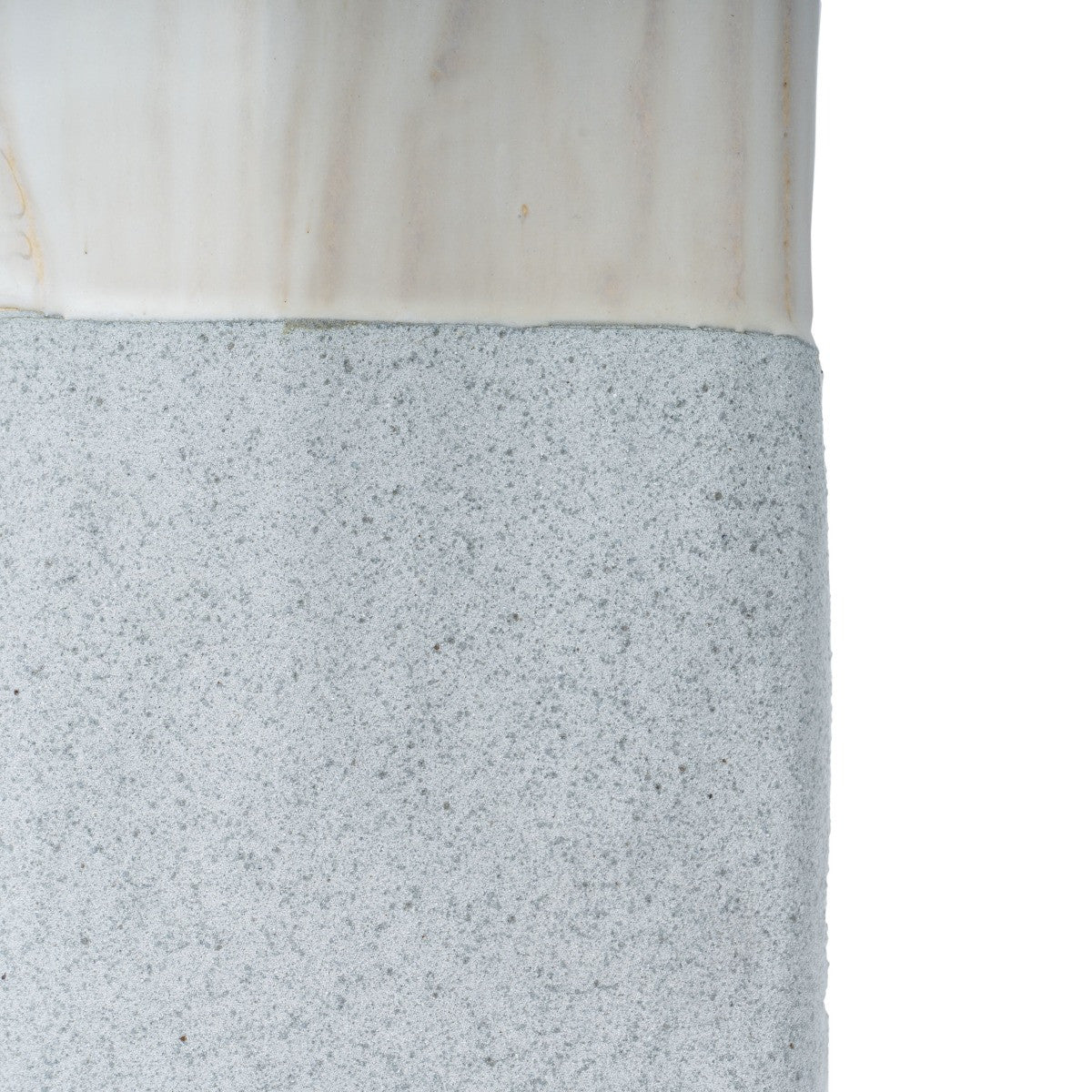 16" Brown Light Blue And Off White Color Block Square Ceramic Table Vase-4