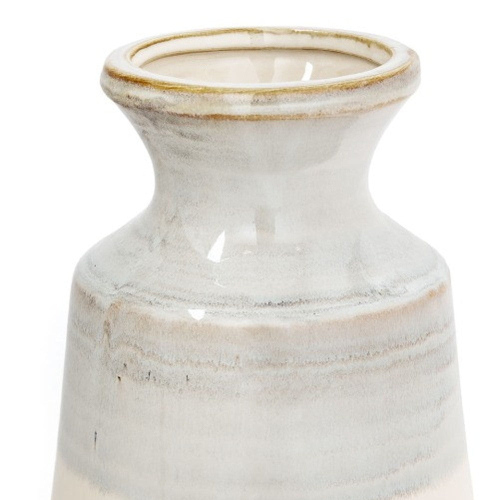 9" Blue And White Color Block Bud Ceramic Table Vase-5