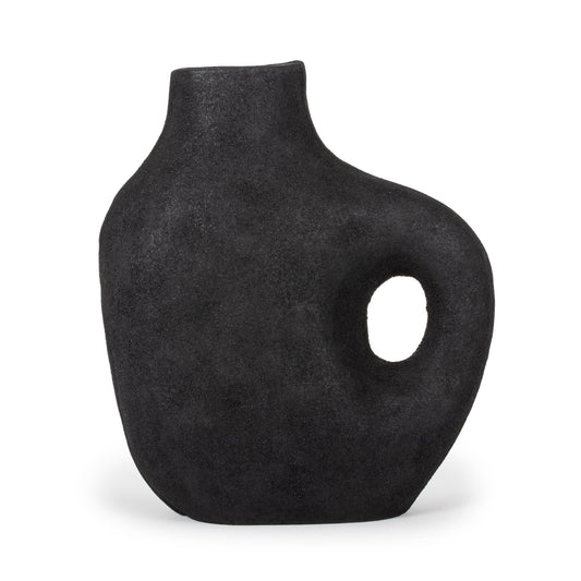 12" Black Aluminum Modern Abstract Table Vase-2