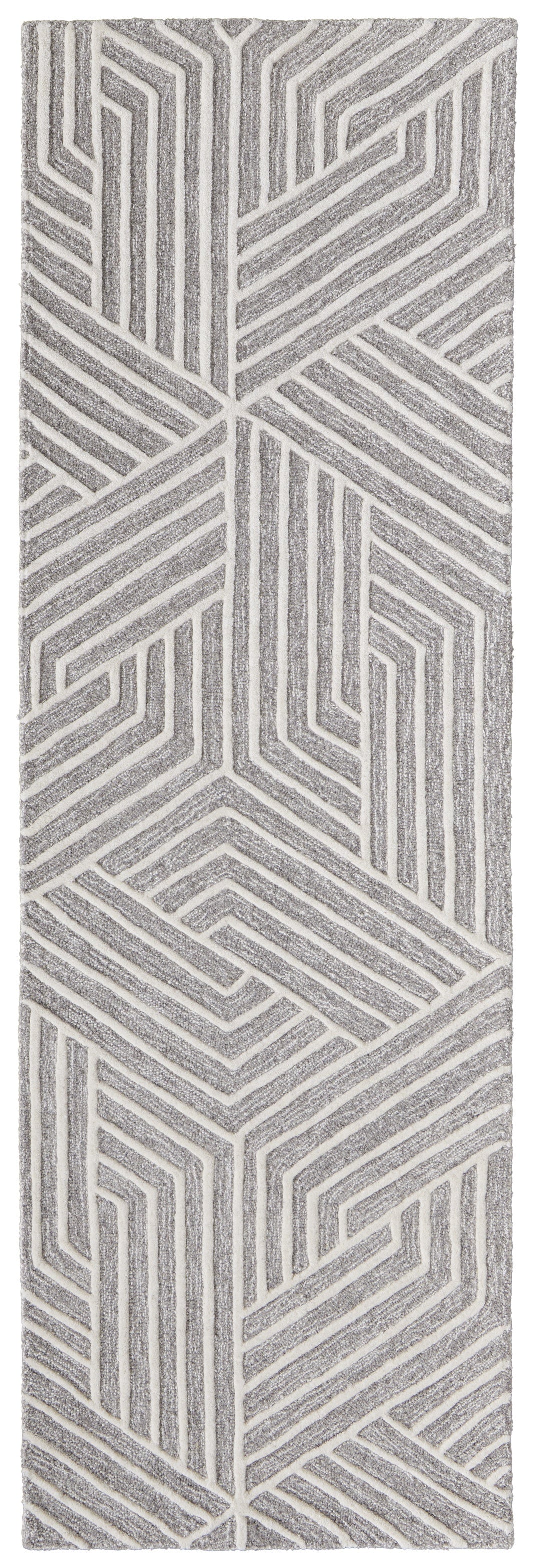Lytton Modern Geometric - Gray/Ivory Area Rug-6