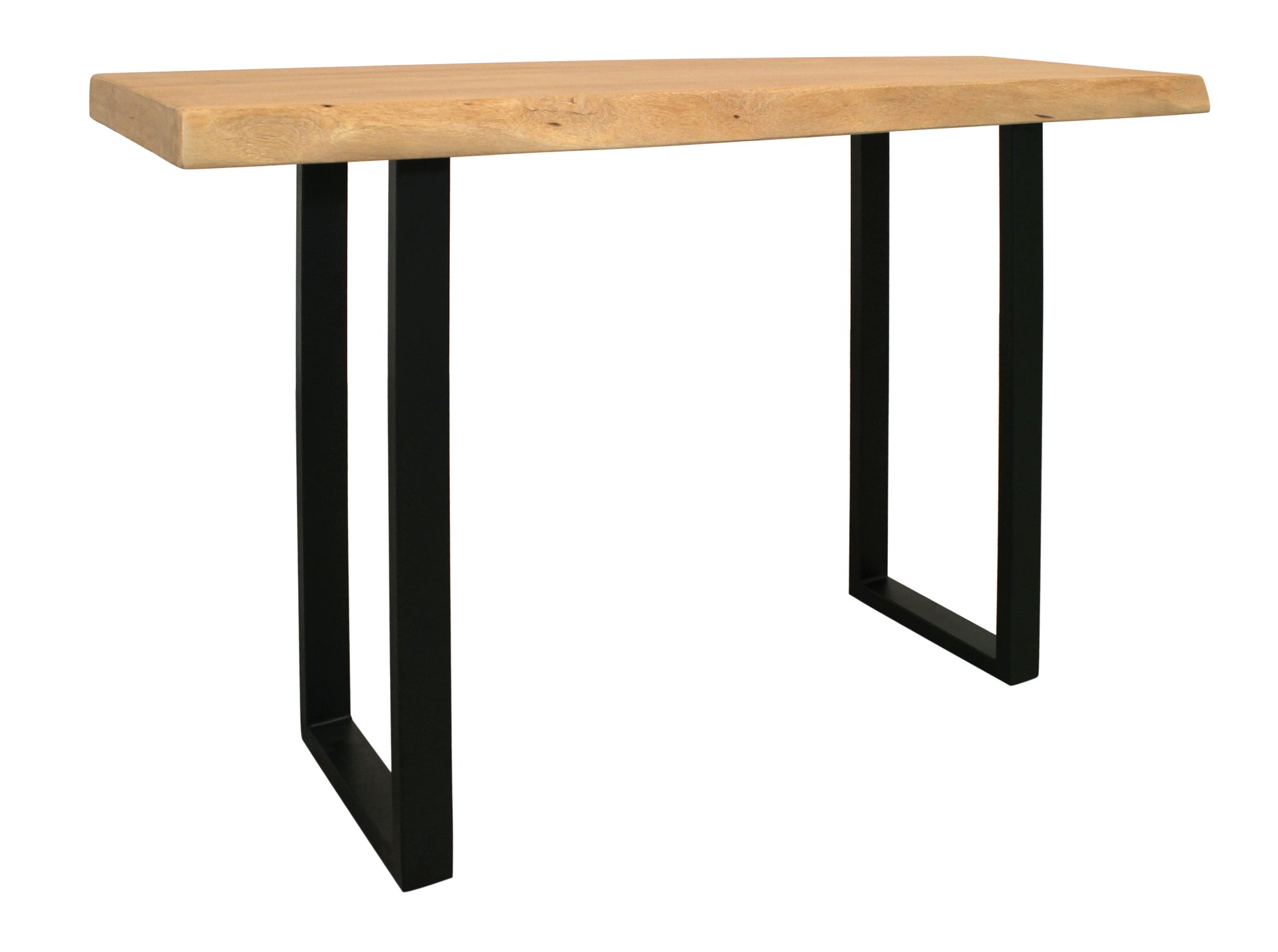 47" Natural and Black Solid Wood and Metal Live Edge Console Table-2
