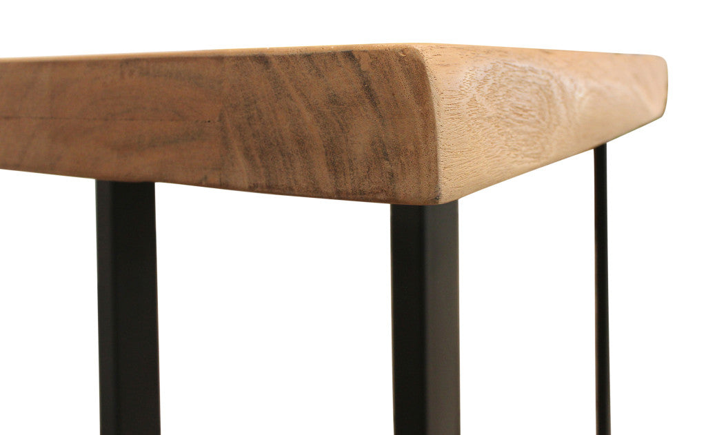 47" Natural and Black Solid Wood and Metal Live Edge Console Table-4