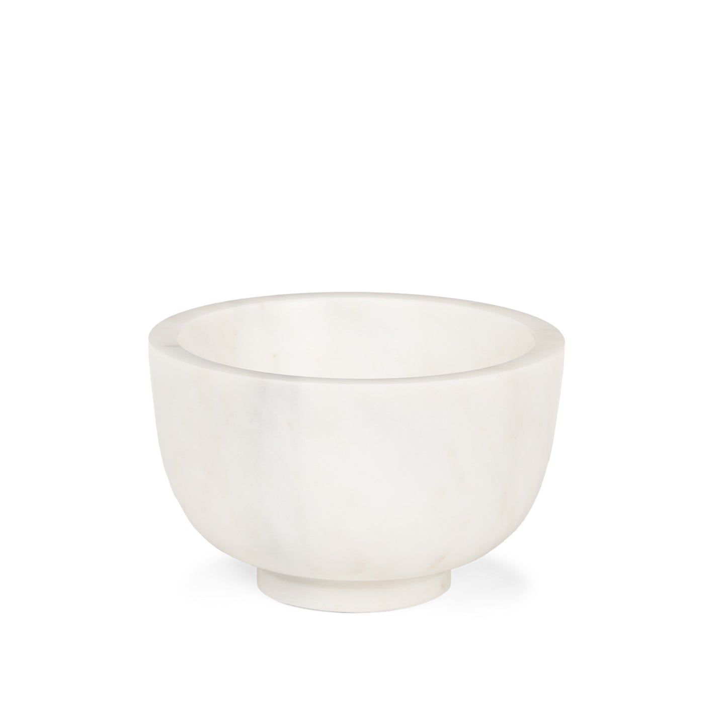 7" White Marble Round Decorative Bowl-1