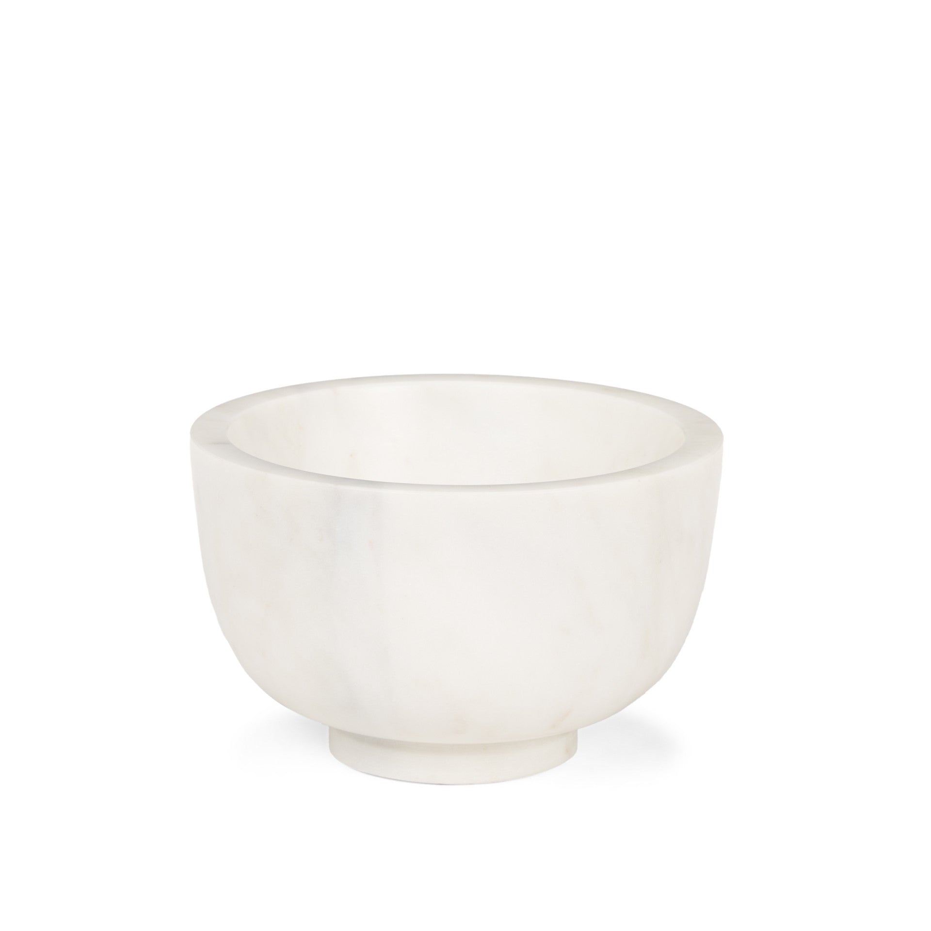 7" White Marble Round Decorative Bowl-1