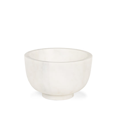 7" White Marble Round Decorative Bowl-1