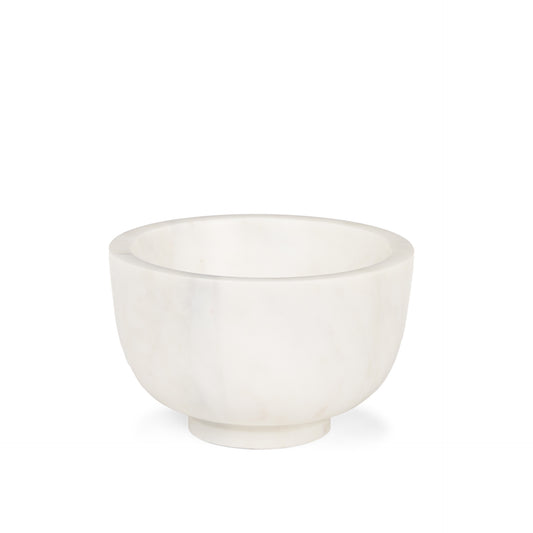 7" White Marble Round Decorative Bowl-1