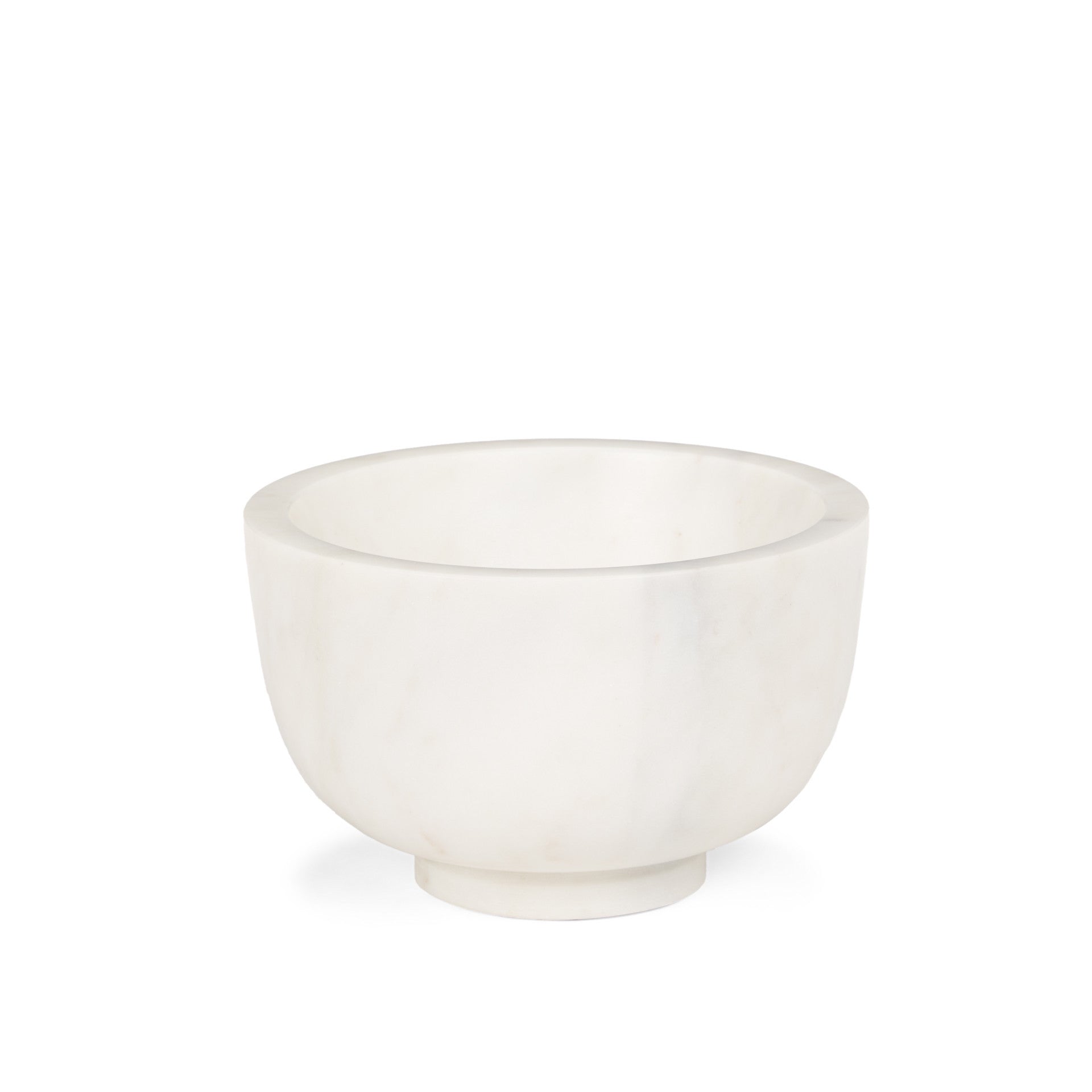 7" White Marble Round Decorative Bowl-2
