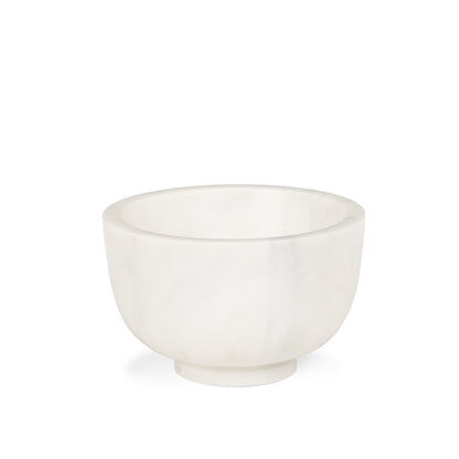7" White Marble Round Decorative Bowl-2
