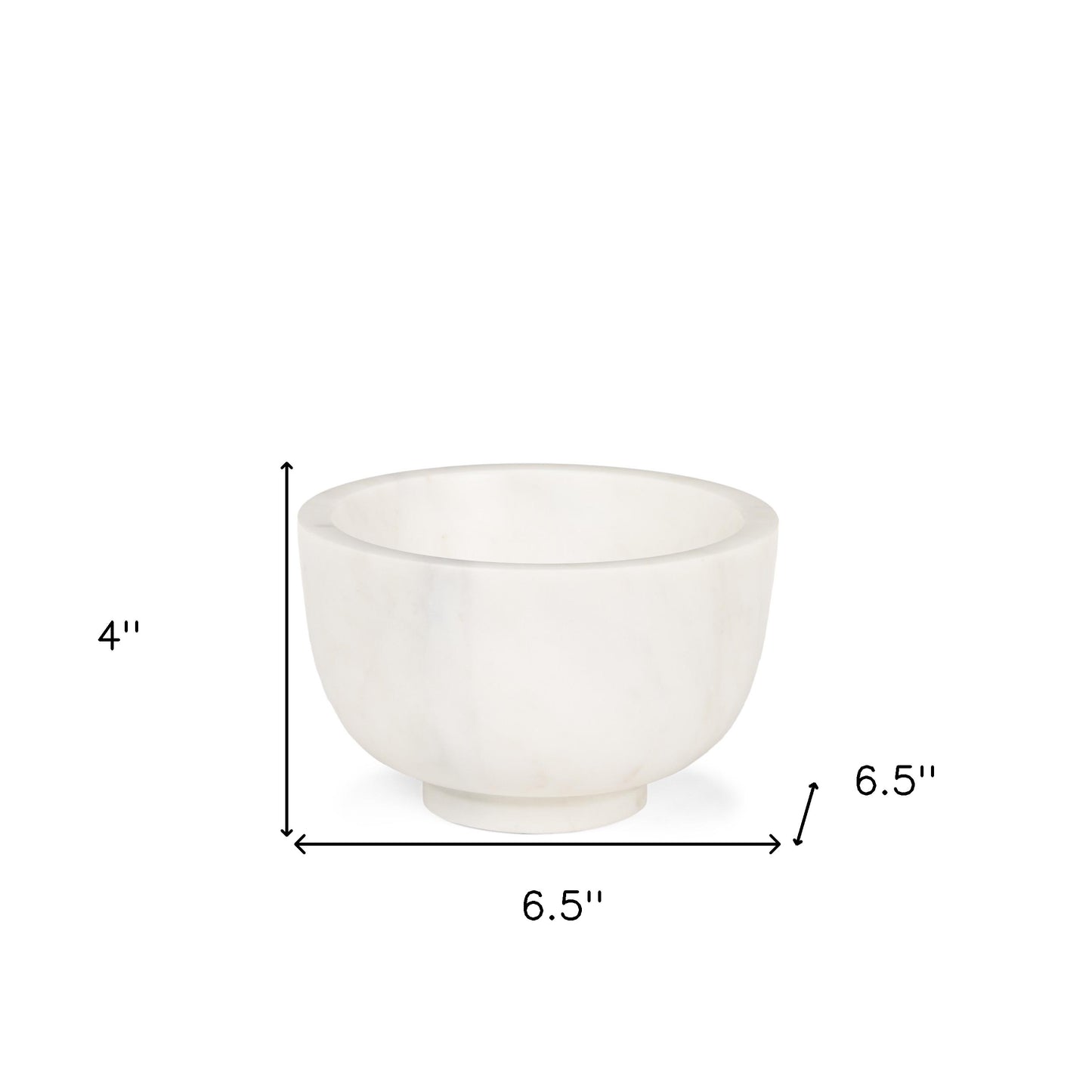 7" White Marble Round Decorative Bowl-3