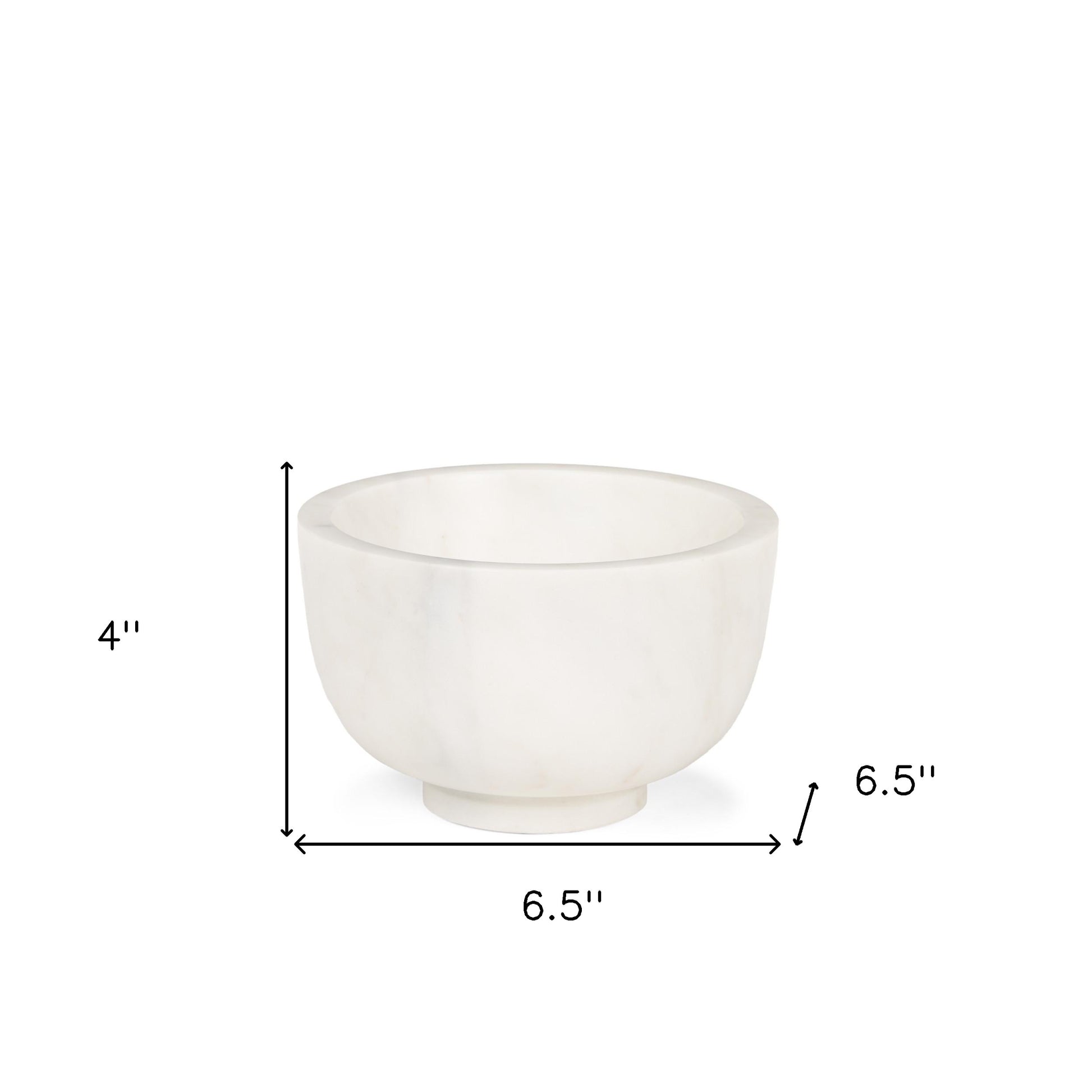 7" White Marble Round Decorative Bowl-3
