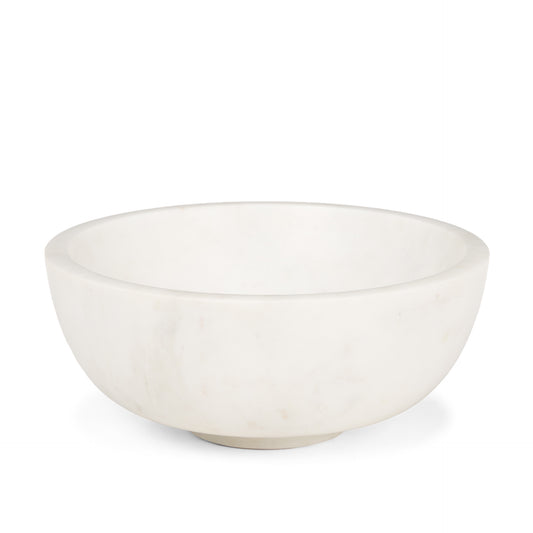 10" White Marble Round Centerpiece Bowl-1