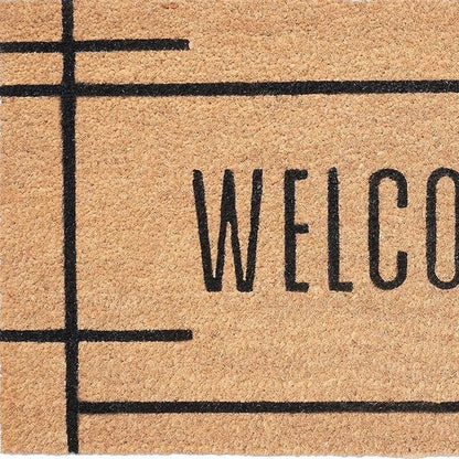 17" X 29" Natural And Black Welcome Outdoor Coir Door Mat-4
